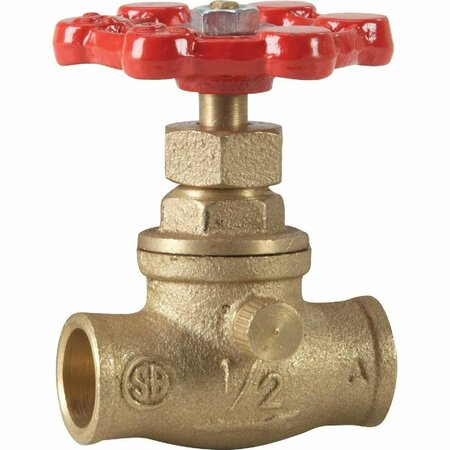 PROLINE 1/2 In. SW Low Lead Cast Brass Stop Valve 105-603NL